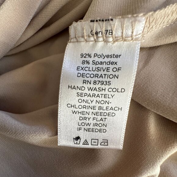 Susan Graver Womens 2X Tan Liquid Knit Top Sequin Detail Sleeves Stretch V Neck - Picture 4 of 7